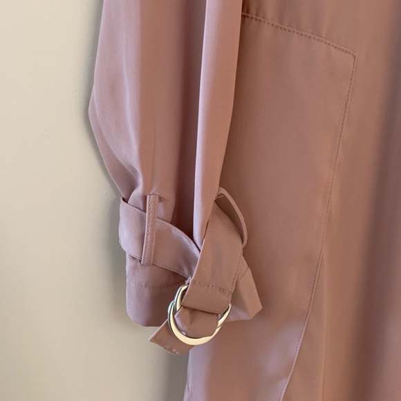 Lightweight and Long trench coat in Blush. - Picture 3 of 8